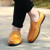 Zapatos de cuero de alta calidad para hombre, mocasines suaves, mocasines planos de marca de moda.