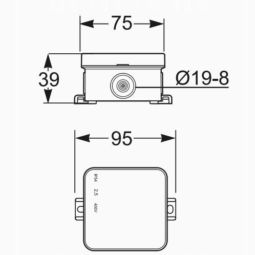 Surface-Mounted Electrical Box Elektro-Plast Nasielsk 75 X 75 X 39 1 Pc