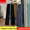 European Cotton Velvet Wide-Leg Pants for Women - Thickened, Loose Fit, Straight-Leg, Small Size, Casual, Perfect for Autumn and Winter