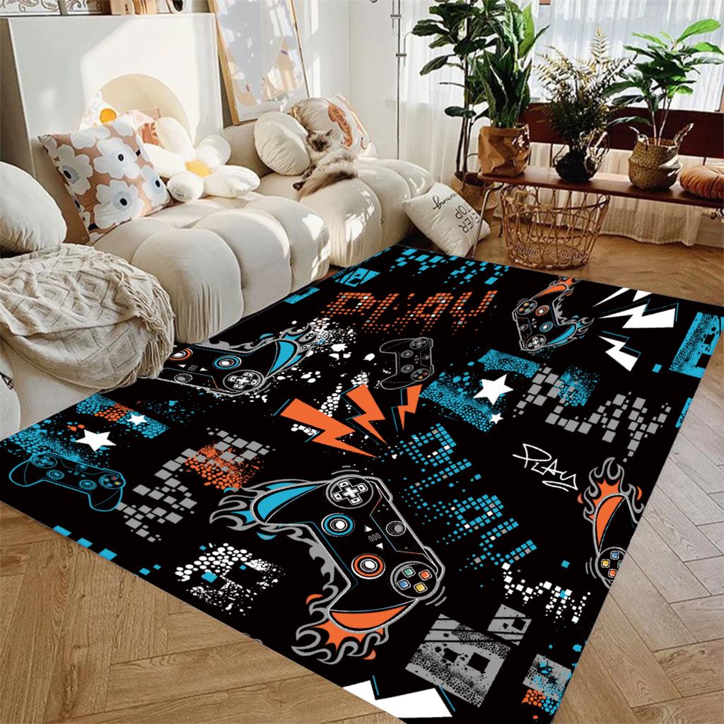 Blue Green Carpet GamePad 3D Printed Living Room Bedroom Decor Kid Non-slip Parlor Floor Mat Surface Smooth Carpet Birthday Gift
