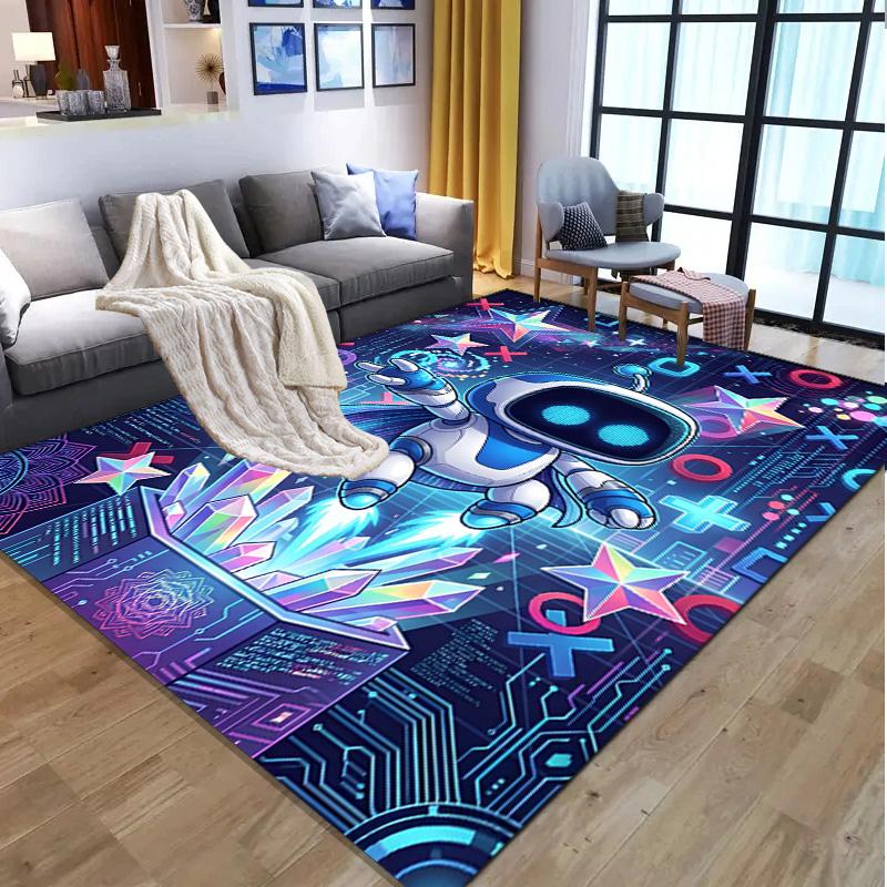 Cosmic Bot Crew Pattern Rug, Indoor/Outdoor Mat, for Picnic, Gameroom, Bedroom, Office, Living Room, Home Decor Carpet, Birthday Gift