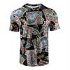 Mens Colorful Graffiti Pop Art Print T Shirt Casual Crew Neck Short Sleeve Streetwear Graphic Tops
