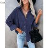 Loose Casual New Shirt Autumn Winter Women's Solid Color Lapel Corduroy Casual All-match Coat
