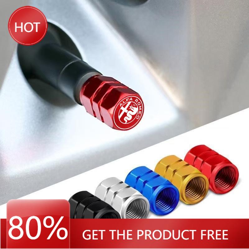 Hub Caps 4Pcs Car Tire Valve Cap Aluminum Tire Valve Stems Cap For Alfa Romeo Giulia Stelvio Giulietta 159 147 156 166 Car Acces zw3