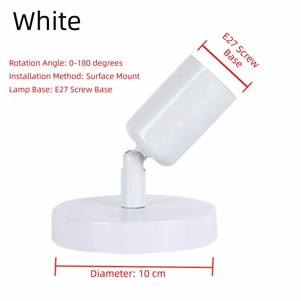 

Black White E27 Lamp- 0-180 Degree Metal Adjustable Direction Lamp Easy Installation Adjustable Direction Lamp Holder белый