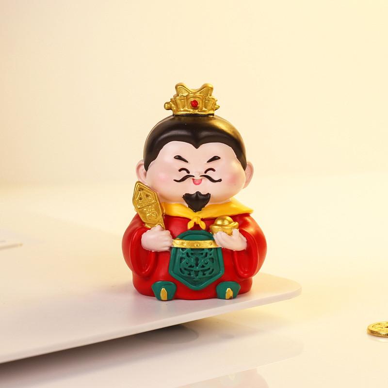 Mythology Wealth God Resin Car Decor Feng Shui Gift For Prosperity And Good Fortune