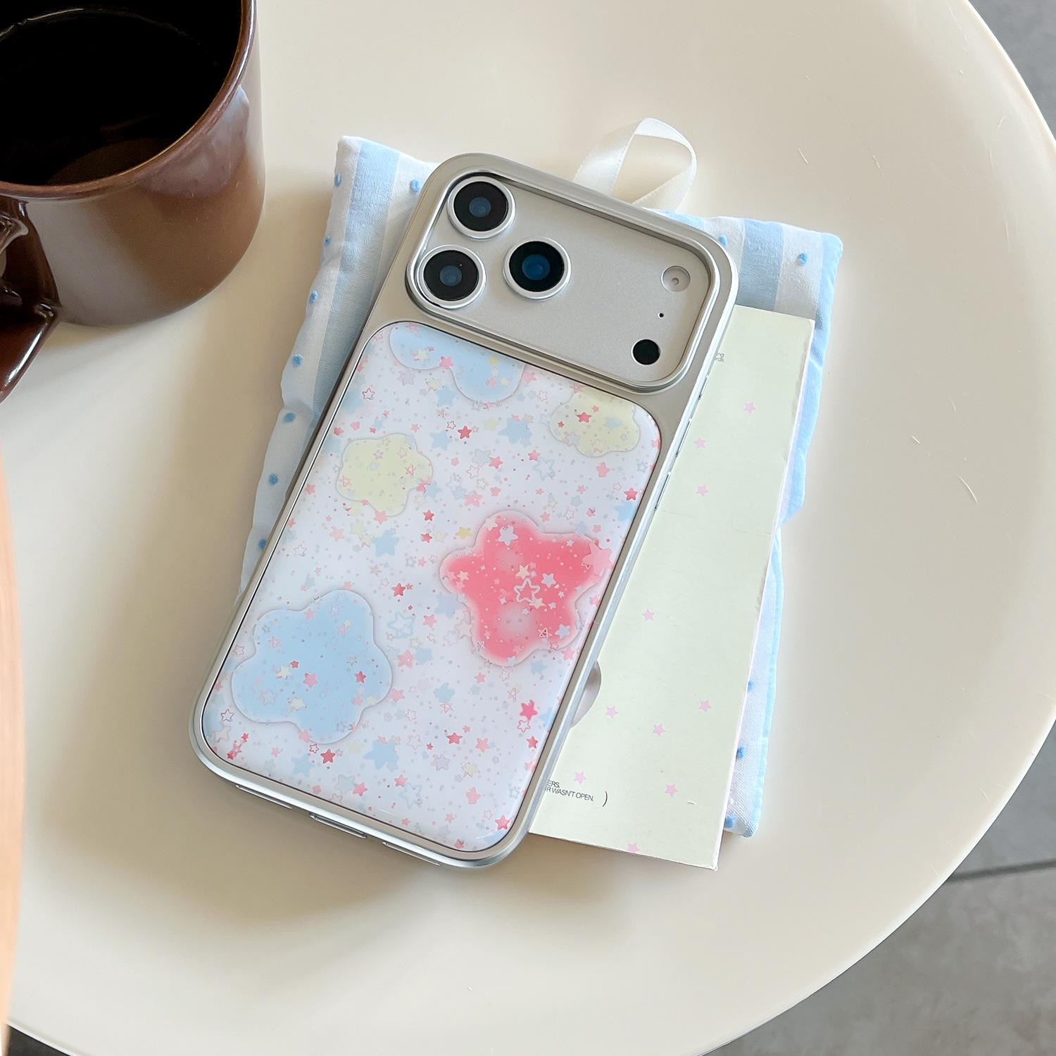 

Цветной чехол-звезда с гальваническим покрытием и эпоксидной смолой для iPhone 17 Pro, 16P, 13/15 Pro Max iPhone 13