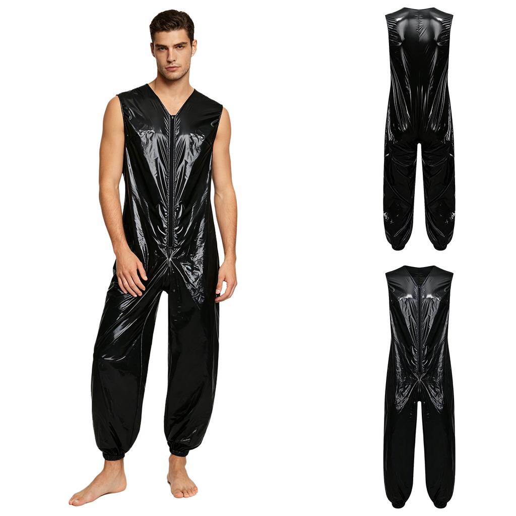 Heren Waterdichte Herbruikbare Luier Romper M-3XL Mouwloos Voorkant Rits Elastische Beenmanchetten Adaptieve Jumpsuit voor Volwassenen met Speciale Behoeften