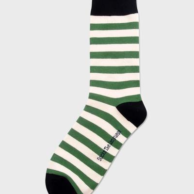 SOCKEN DIE SPRACHE Einfache Gestreifte Socken (Grün)
