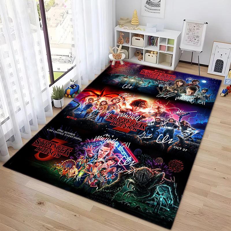 Halloween Horror Horror Theme Stranger Things Carpet Home Living Room Decoration Table and Chairs Anti Slip Door Mat Outdoor Picnic Mat Carpet A7