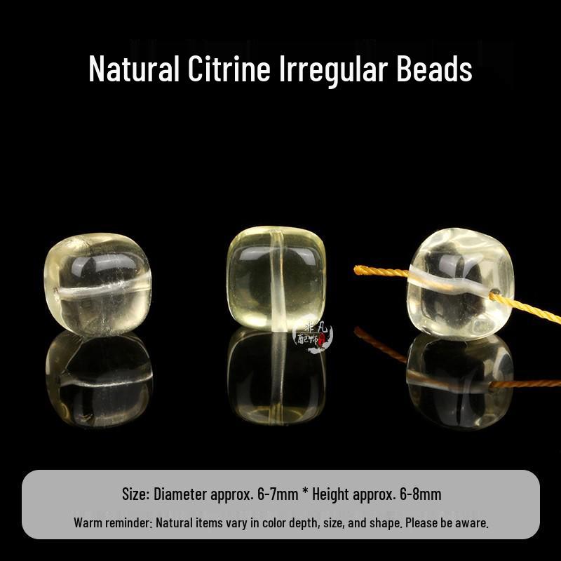 Natural Yellow Citrine Freeform and Barrel Spacer Beads for Versatile Charm Bracelet Making