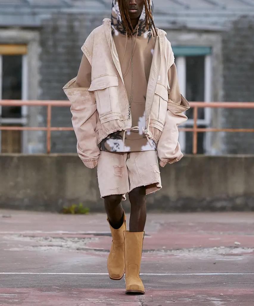 Ettwideuseutyudio (U) Friche Trousers Denim Dyed Sand