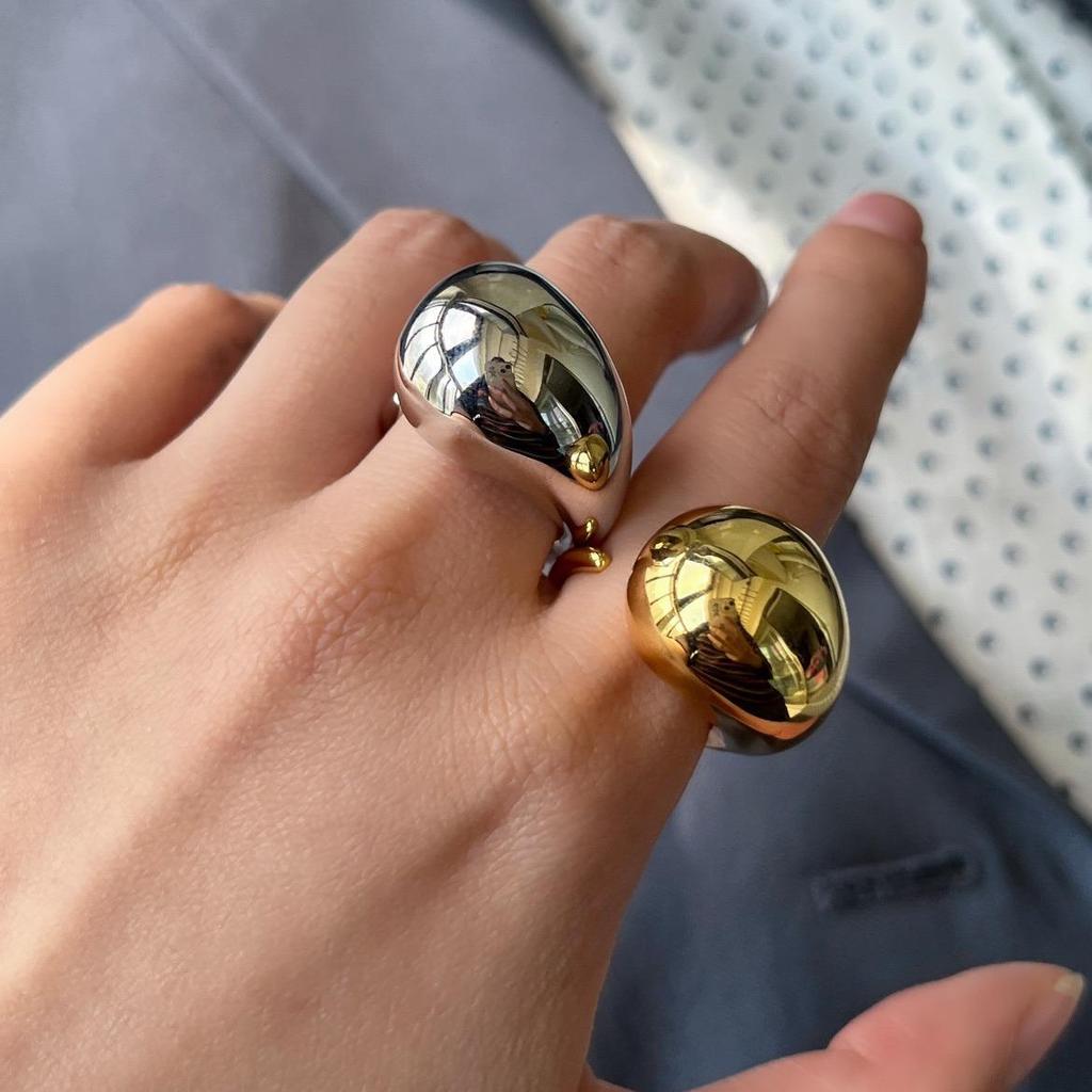 S925 Silver-Plated Creative Teardrop Ring for Women - European/American Open Design