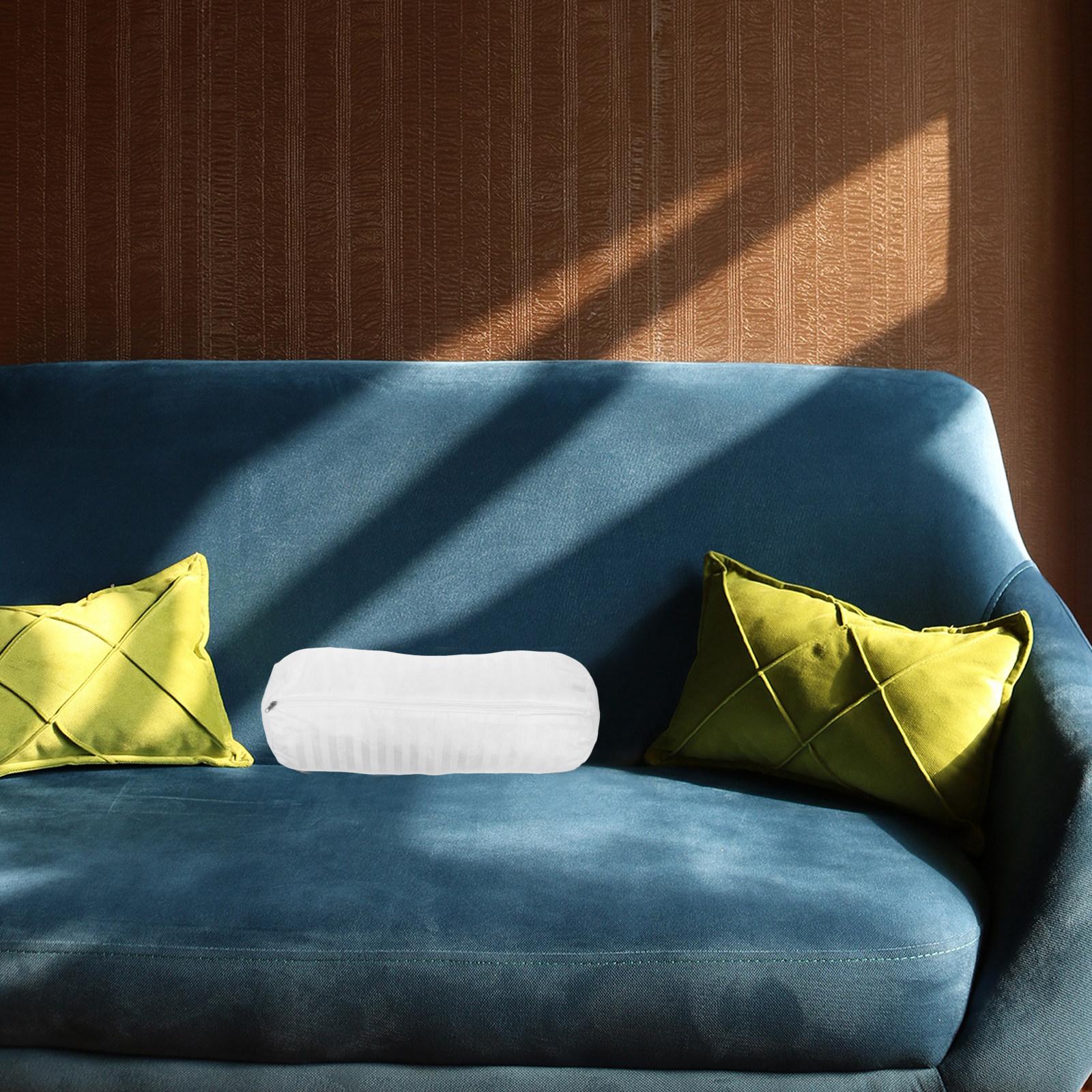 

Cylindrical Inner Sleeve Bolster Pillow Cases Decorative Pillowcase Cover Cervical Neck Roll Travel Sofa Cushion Liner White 40X23X0.5CM