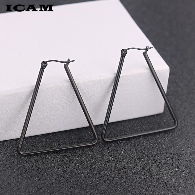 

Ohemian Style Triangle Hoop Earring for Women Gold Color Big Circle Earring Vintage Party Accessories Ethnic Jewelry 40mm чорний