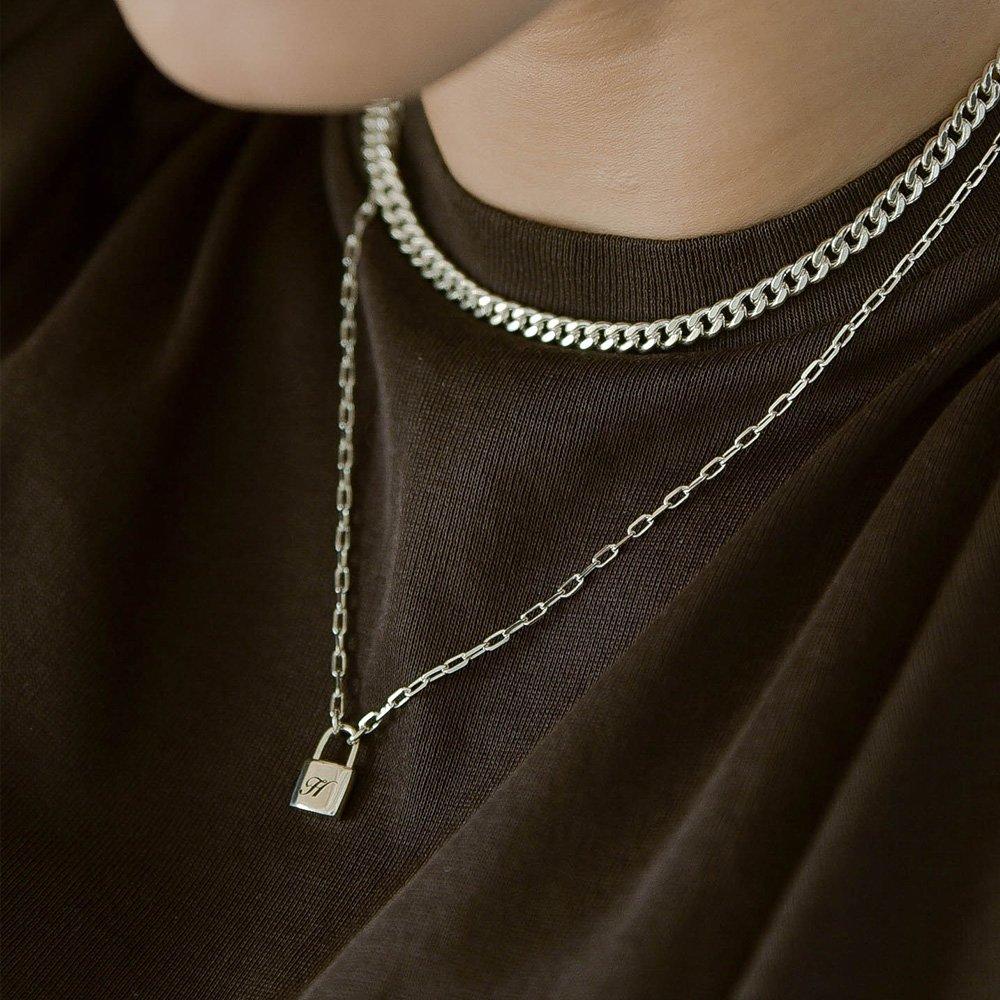 Mini Padlock Silver Necklace 925 Silver Lock Silver Chain Necklace