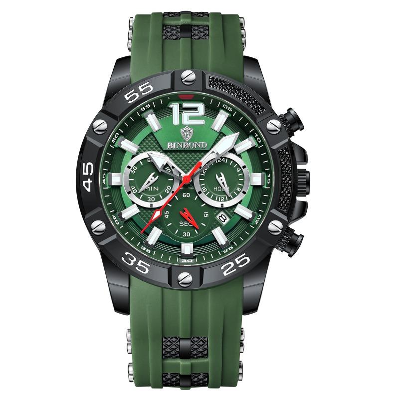 BINBOND Men's Watch Men's Luminous Men's Student Electronic Watch Mechanical Wind Sports Waterproof Quartz