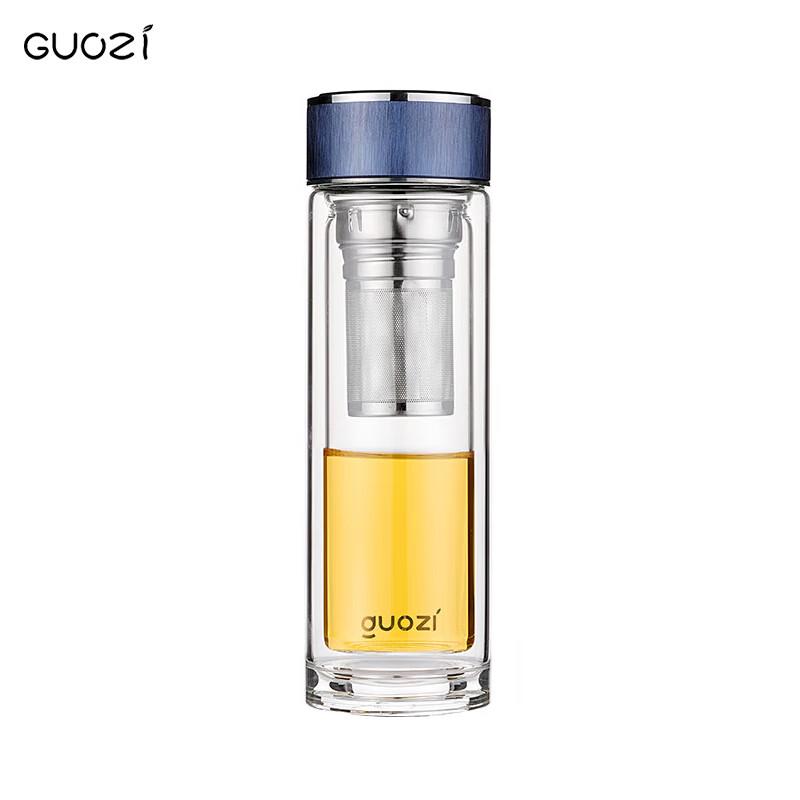 GUOZI Xinglan GZ-S69 Double Wall Glass Tea Infuser Mug