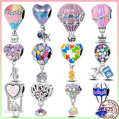 Copper Air Balloon Series Rocket Colorful Romantic Charm Beaded Beads Suitable For 3Mm Original Bracelet