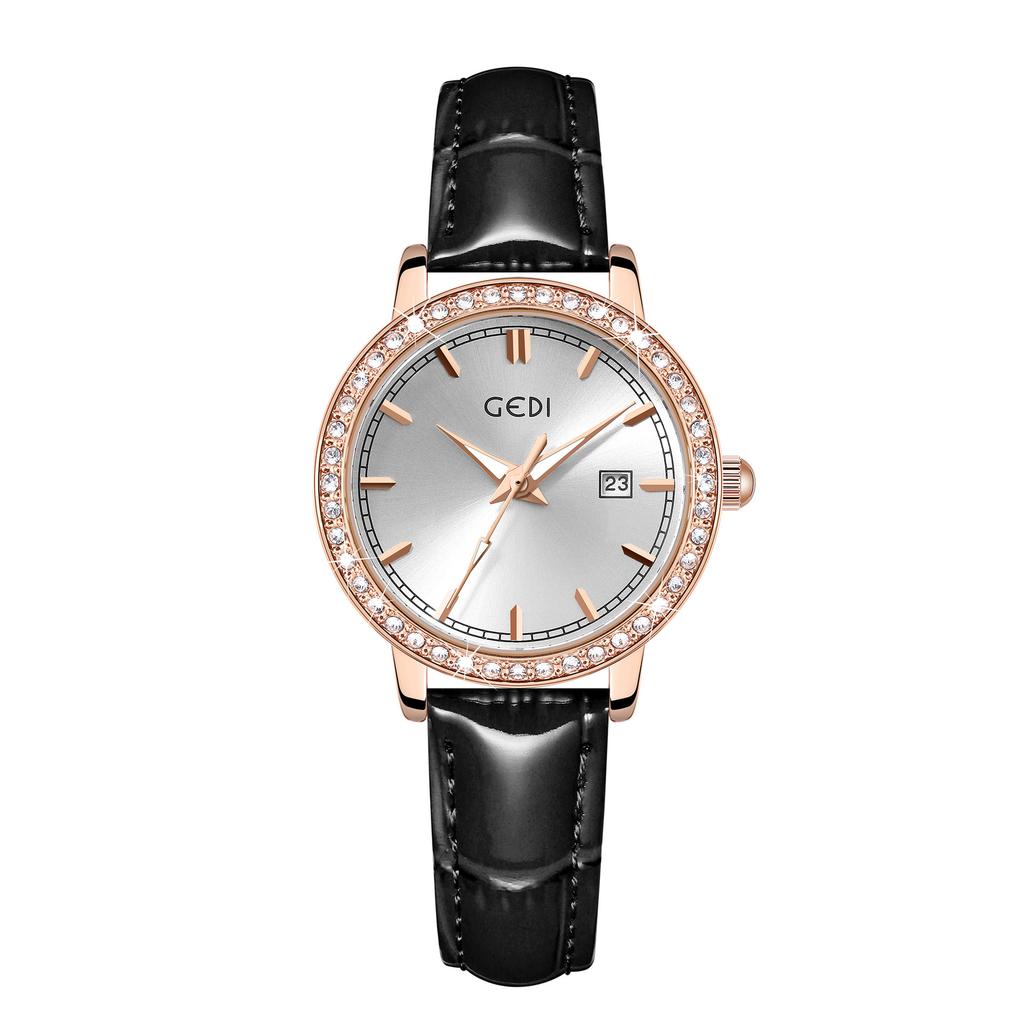 Full Diamond Light Luxury Women'S Fashion Calendar Luminous Waterproof Belt Quartz Watch