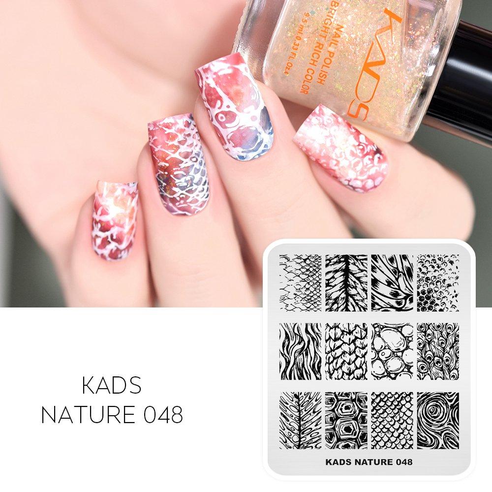 kads Nail Art Stamping Plates 63 Designs Nature Series Nail Template Stencil Plates for Nail Salon