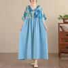 DIMANAF New 2026 Women Plus Size Summer Beach Lady Long Dress Loose Oversize Maxi Floral Print Fashion Cotton