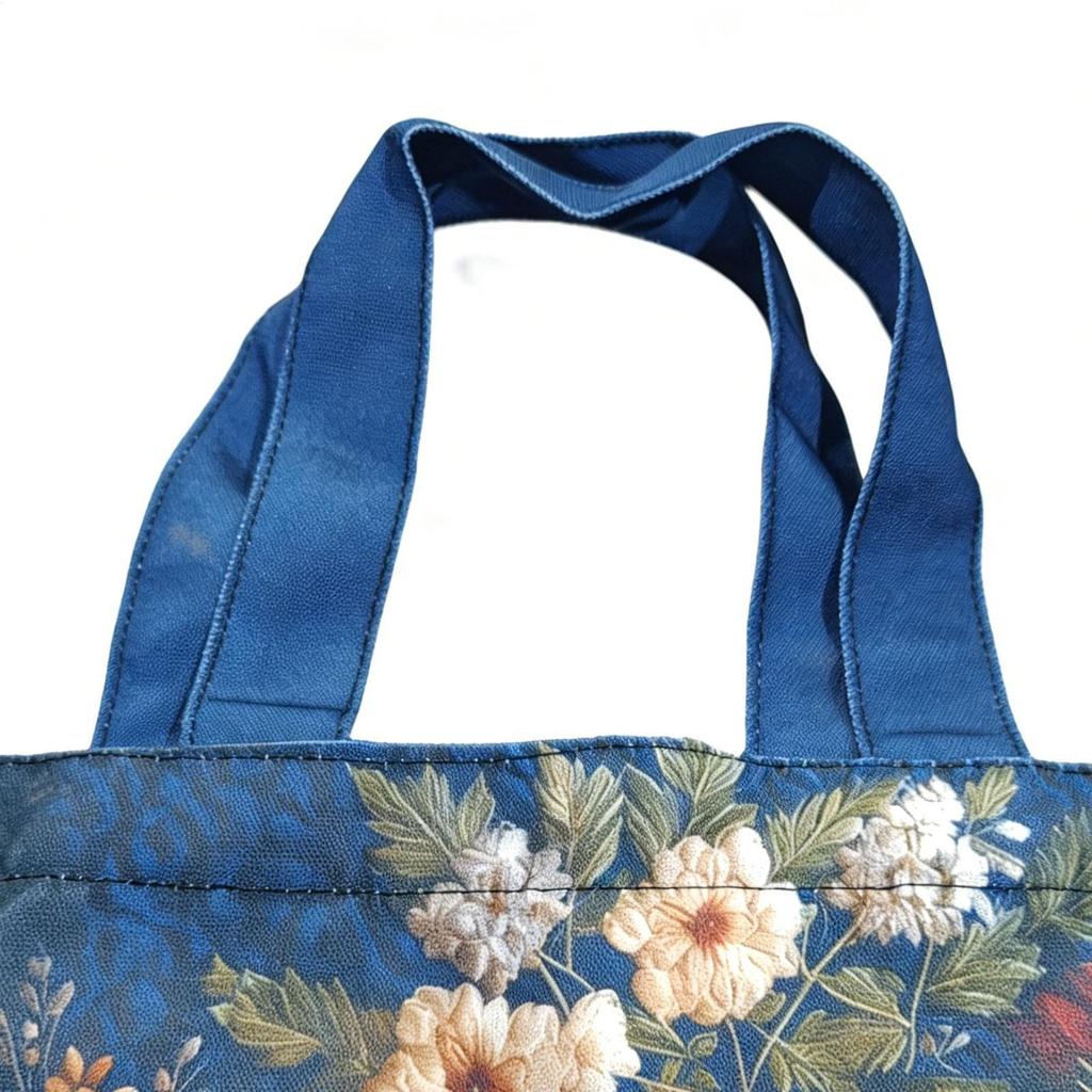Quilted Tote Bag for Women Book Floral Design Purse Vintage Shoulder Bag for Women for Teacher Students School College Work