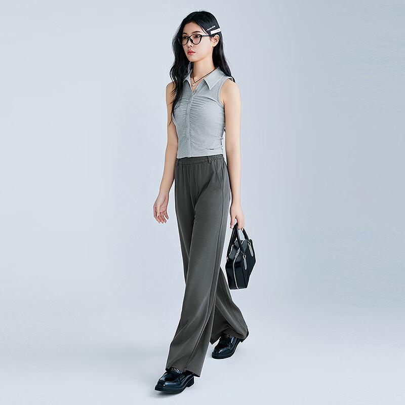 LEDING Women's Versatile High-Waist Knit Straight-Leg Pants