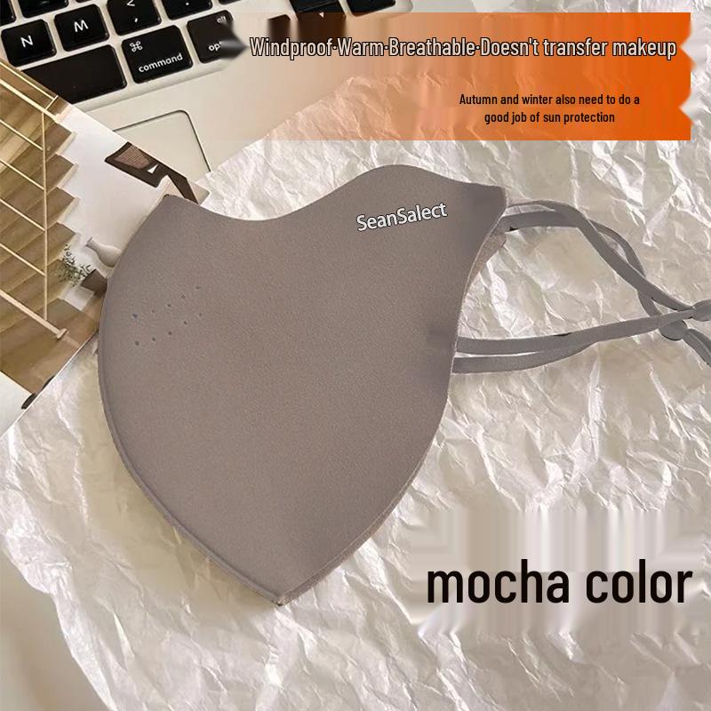 Warm Fishbone 3D Windproof Plush Mask: Thickened for Winter with Eye Protection and Face-Slimming Features.