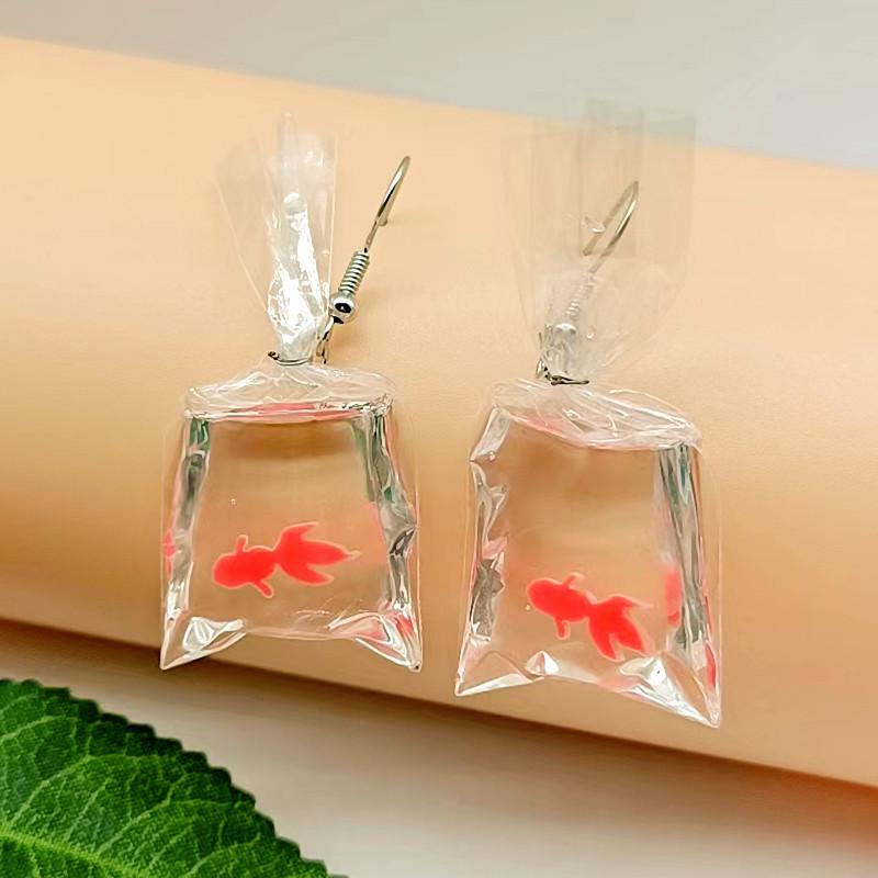 Handmade Fish Earrings 5 Colours Choose From Plastic Emulation Goldfish Earrings Funky Earrings Quirky Earrings Fashion Jewelry