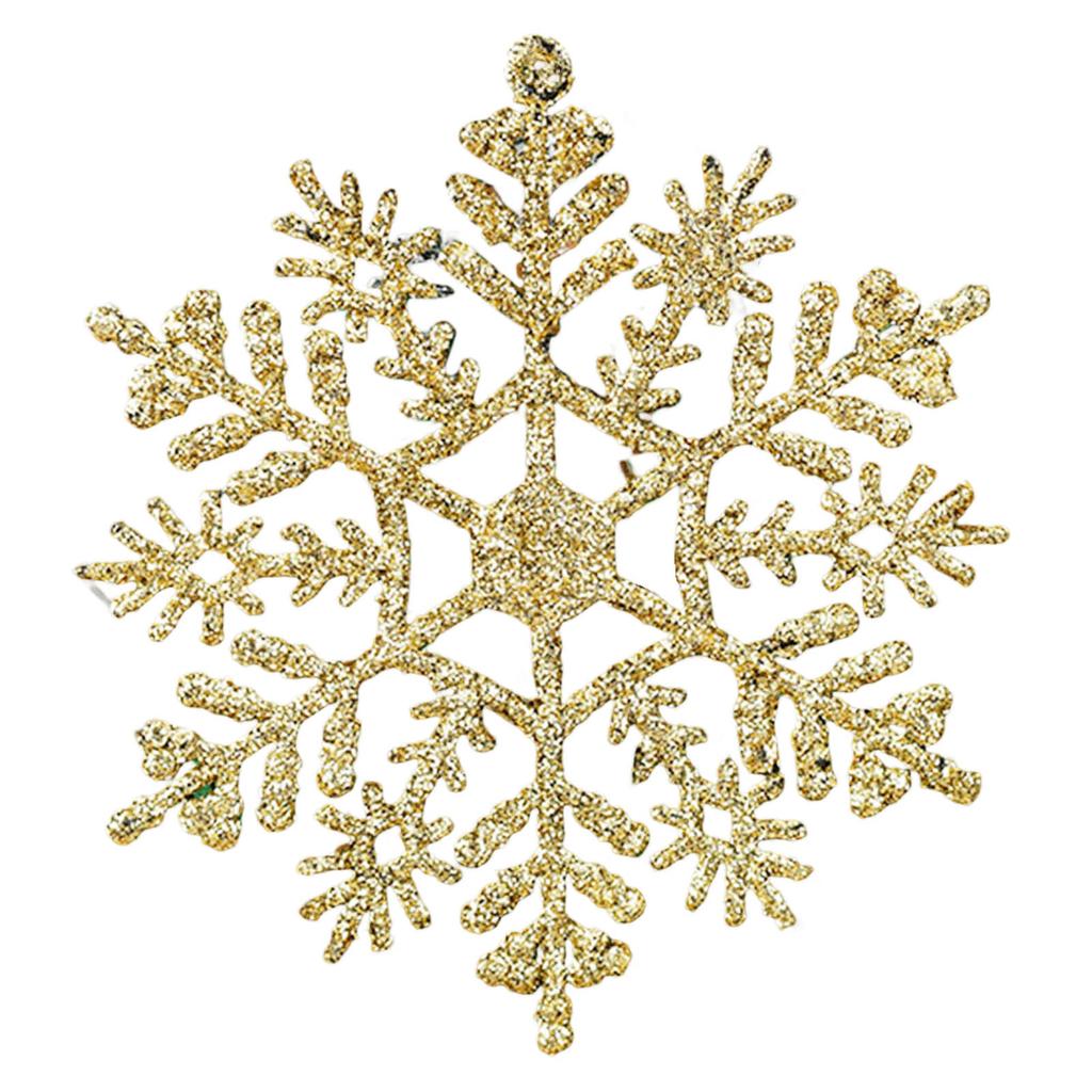 36Pcs Christmas White Snowflake Ornaments Wall Stickers Glass Window Sticker Gold Silver Christmas Tree Hanging Pendant