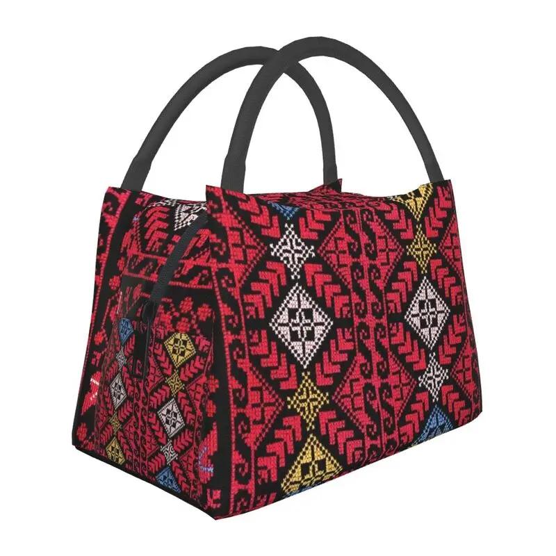 Embroidery With Arabic Calligraphy Thermal Insulated Lunch Bags Cross Lunch Tote Meal Food Box
