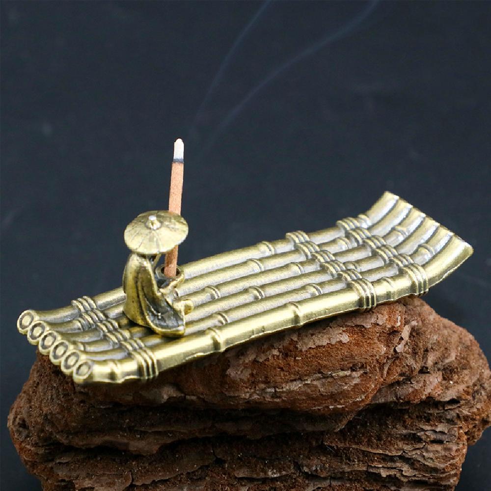 Alloy Bamboo Stick Holder, Jiang Taigong Fishing Incense Burner, Indoor Aromatherapy Stove Incense Holder Decoration
