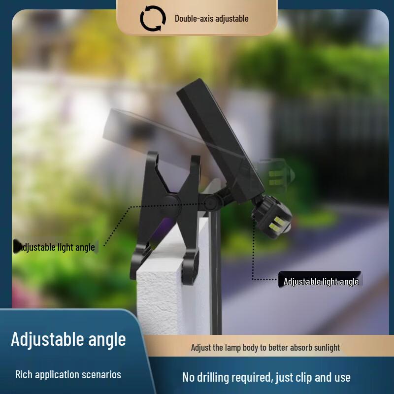 Outdoor Clip-on Solar Light with USB Charging, 2-Pack