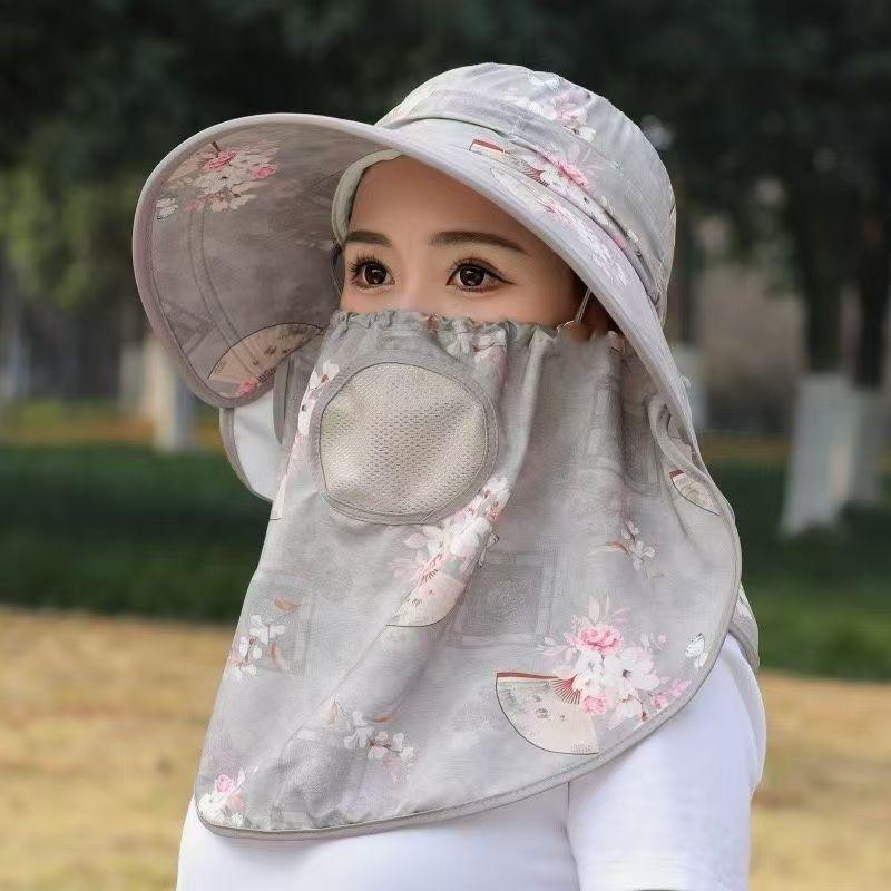 Dayan Sun Hat for Women Summer Cycling Face Covering UV Protection Large Eave Sun Hat