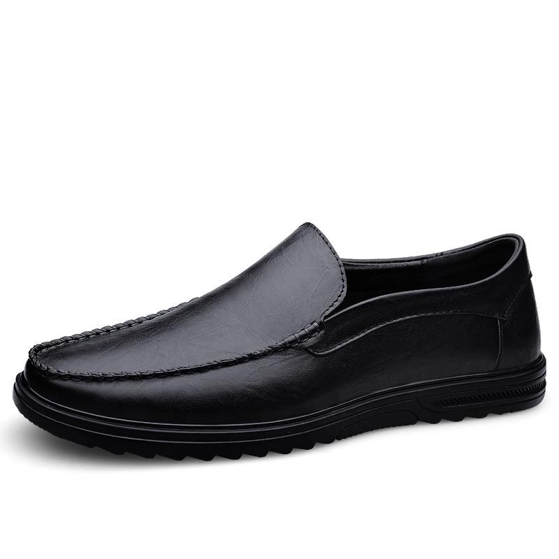 Men's Shoes 2025 Summer New Men's Waterproof and Non-slip Soft Sole Simple Wind One Pedal Comfortable Low-top Casual Leather Shoes