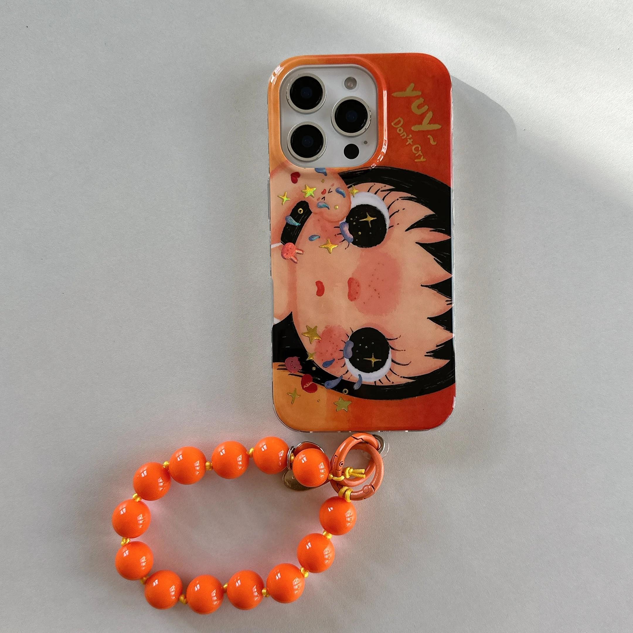 

Cute INS Cartoon Crying Girl Phone Case for iPhone 17 16e 16 15 14 13 12 11 Pro Max X Xs XR XSMax Air Plus Feather Texture Cover iPhone 16e