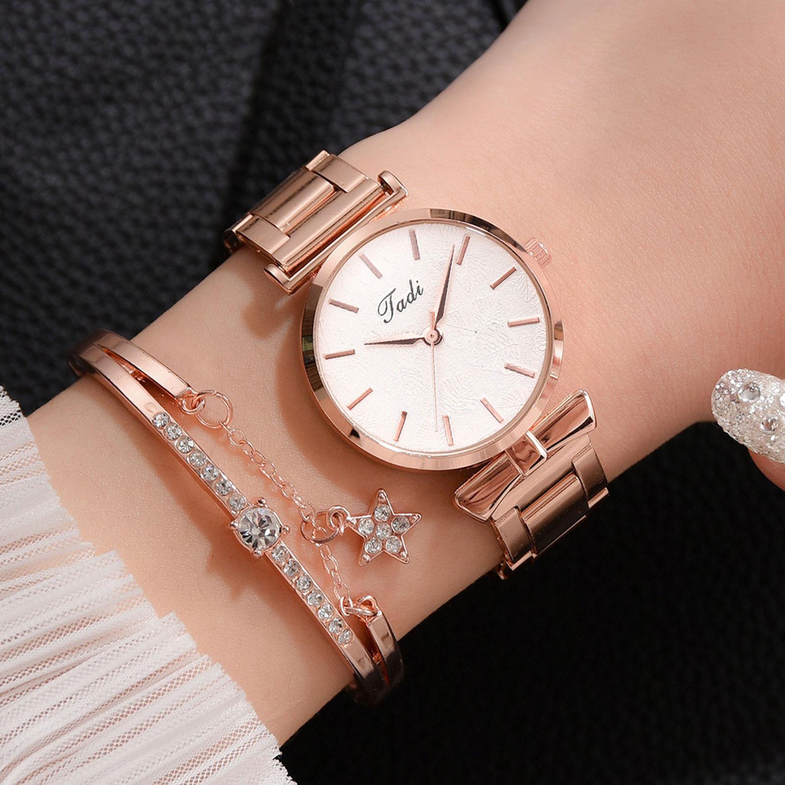 

Женские кварцевые аналоговые наручные маленькие часы Роскошные повседневные часы-браслет белый