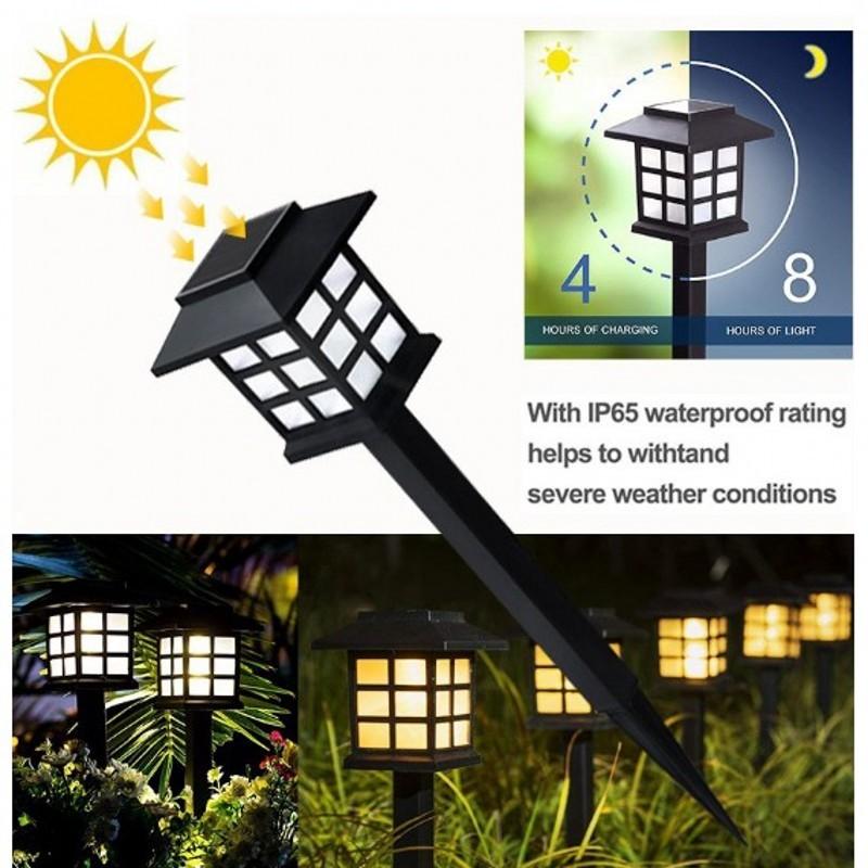 Mini Solar LED Garden Lights Stainless Steel Outdoor Solar Power Pathway Lights Yard Driveway Landscape Lights