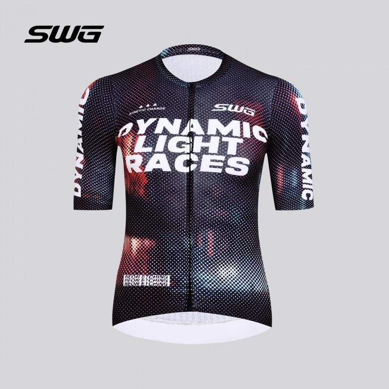 SWG Cycling Jersey Set Men Women Quick Dry Bike Racing Top Neon Print