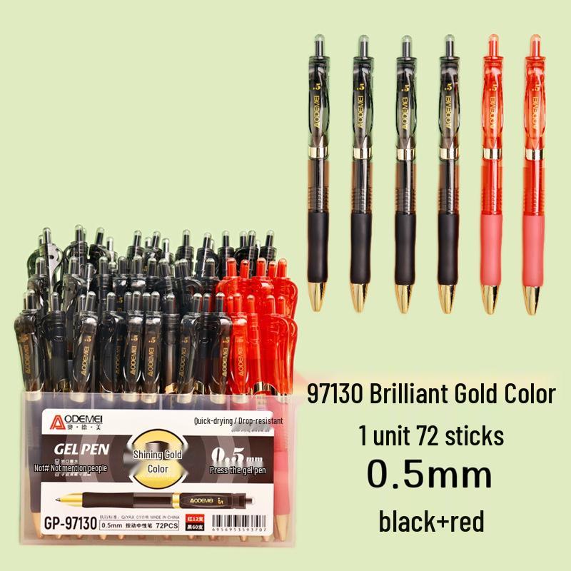 72-Pack 0.5mm Neutral Pen Refills for Students, Office, Exam - Black & Red