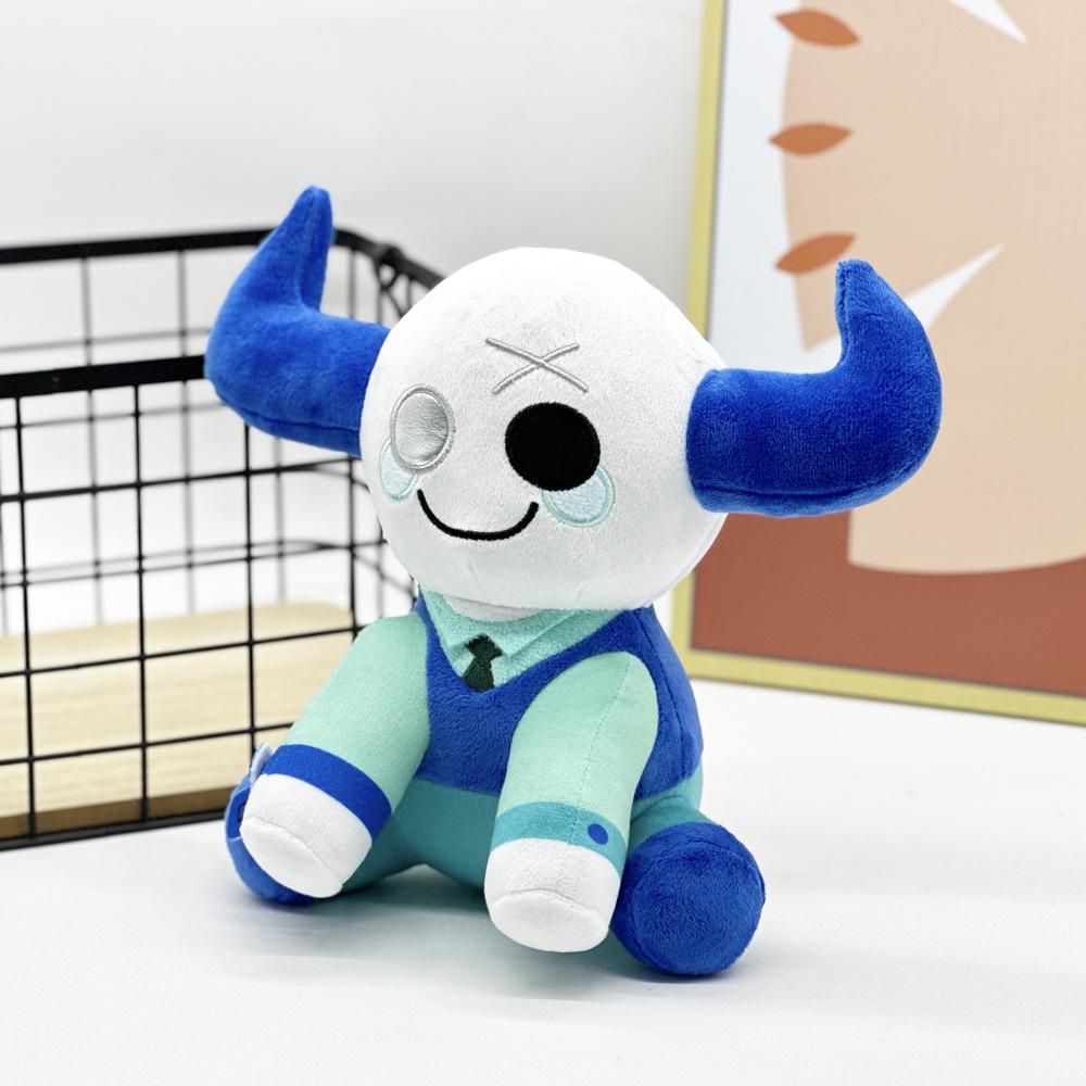 23cm Blue Cow Plush Toy Soft Stuffed Animal Doll Cute Game Peripheral Gift for Kids Children Christmas Birthday