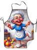 Funny Grandma Apron Cartoon Elderly Woman Kitchen Cooking Baking Gift For Family Humor Chef Wear Colorful Design