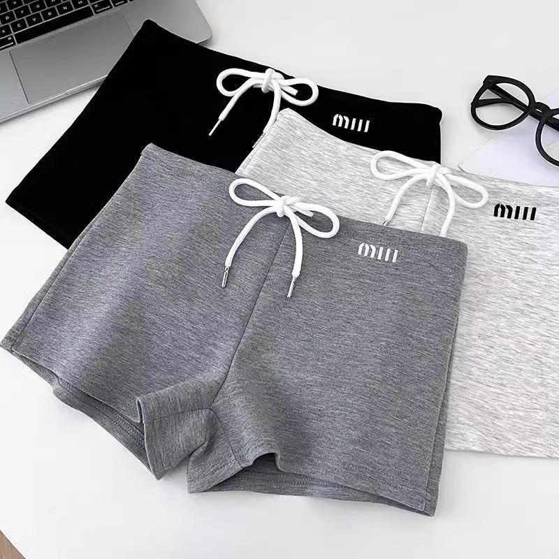 Spicy Girl High Waist Embroidered Drawstring Shorts - Versatile Casual Slimming Wide-Leg Pants for Women