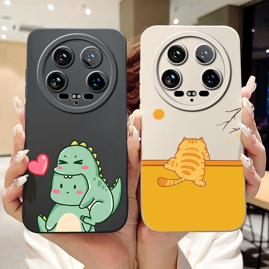 For Xiaomi 14 Ultra Case Cute Dinosaur Cartoon Cover Shockproof Phone Case For Xiaomi Mi 13 Ultra 13Ultra 14Ultra Soft TPU Shell