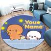 Bear Panda Night Custom Name Round Area Rug Carpet Rug For Living Room Bedroom Sofa Playroom Decor Nonslip Floor Mat