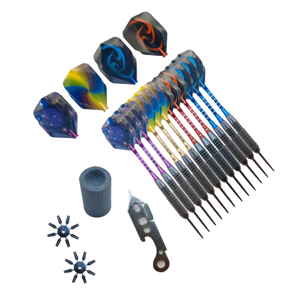 Set of 12Pcs 22g Professional Steel Tip Darts with Aluminum Alloy Shaft Steel Tip Darts Set, Not Easy To Break and Bend