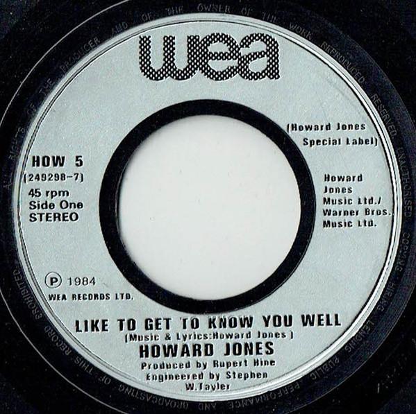 

7inch Record HOWARD JONES Like To Get To Know You Well HOW5 WEA 1984 UK Dance Electronica Used