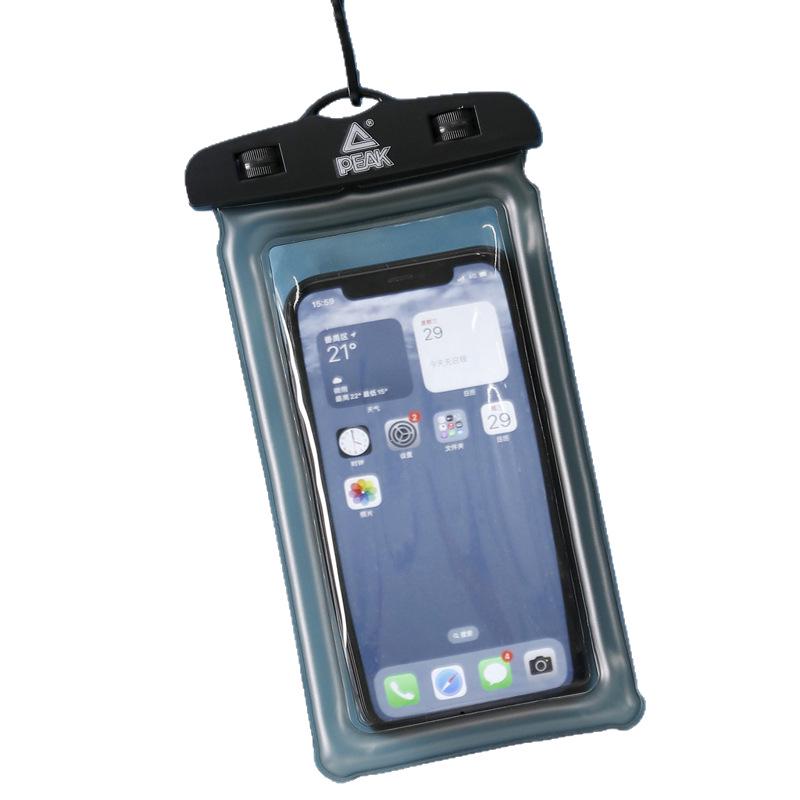 Transparent Waterproof PVC Phone Bag with Touchscreen and Floating Sand Design for Diving and Photo Taking