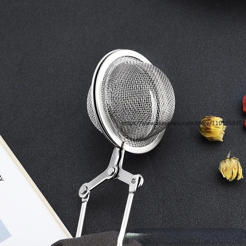 Creative Stainless Steel Tea Strainer Flower Tea Seasoning Filtration Tennis Ball Household Tea Brewing with Handle
